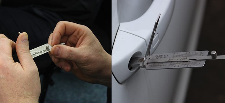 Auto Locksmith Training Course - Using Mr Li HU66 inside Car Lock