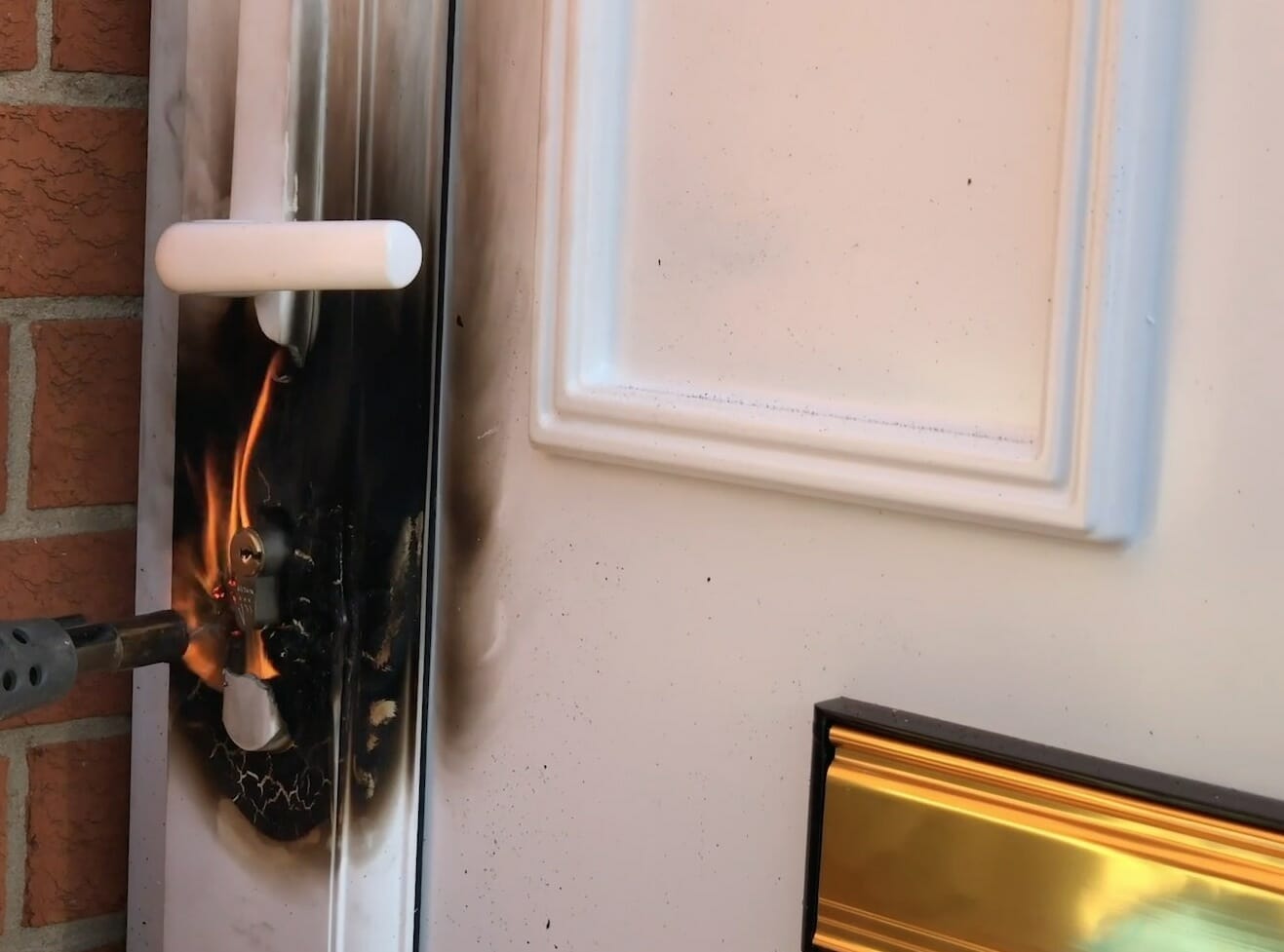 Blowtorch Burglarly on door