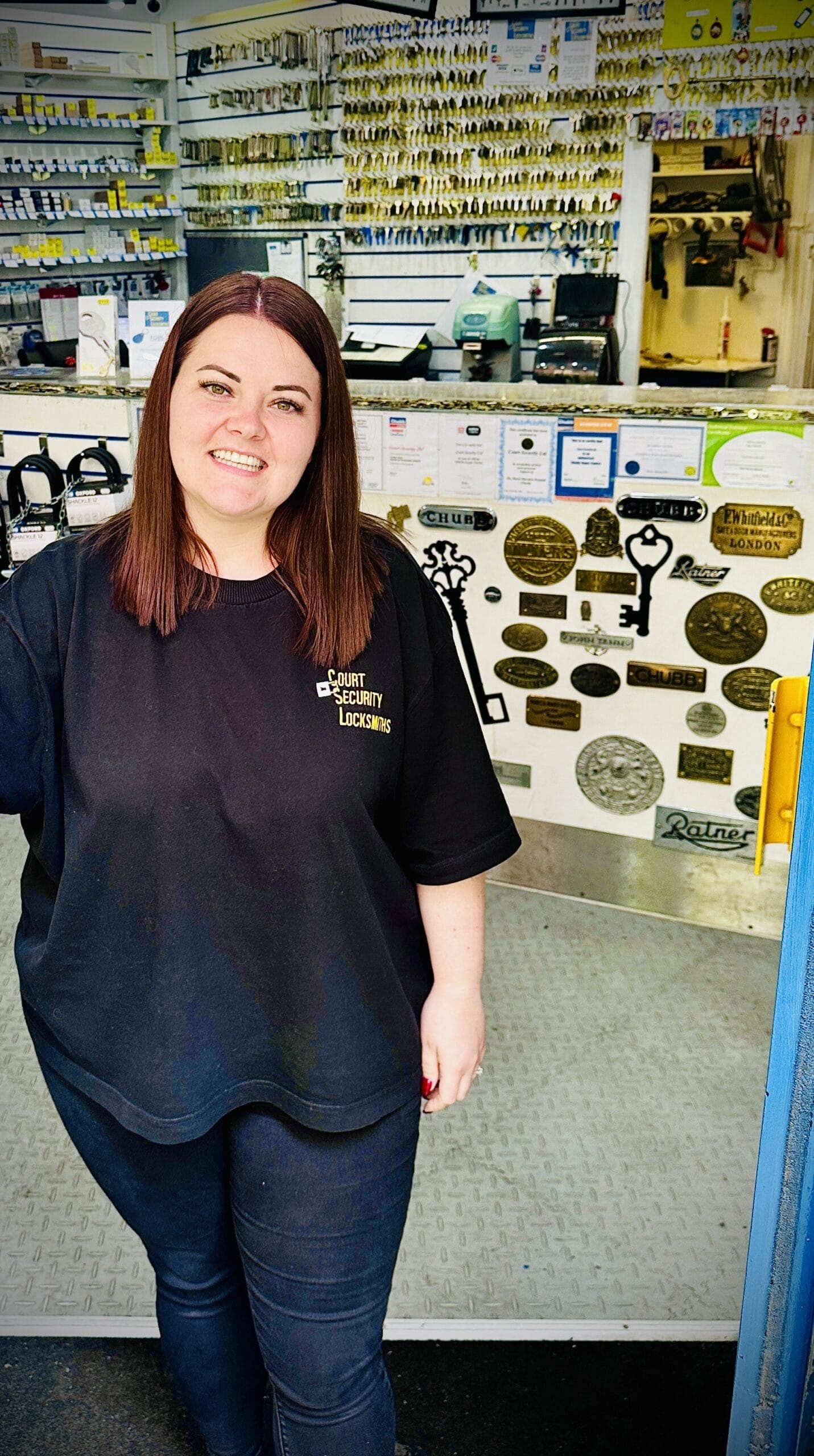 Kimmy Daniel of Court Security in Locksmith Shop