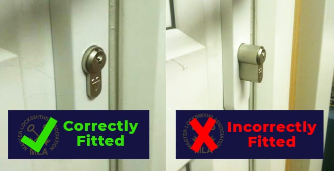 Euro Cylinder Locks - Correctly and Incorrectly Fitted to UPVC door