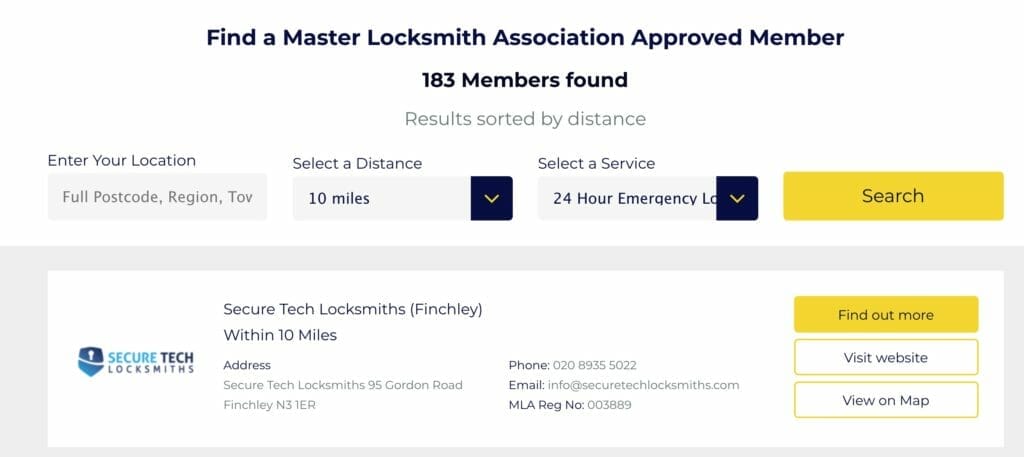 Locksmiths found near you