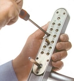 Image of digital door lock being installed